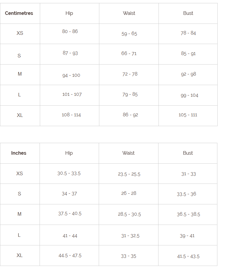 lena-lena size chart guide sizing sizes lingerie handmade